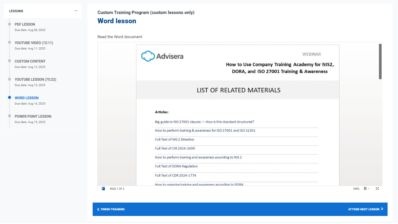 How to upload documents | Advisera Help Center