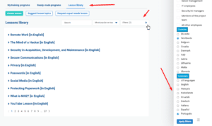 How to display lessons in other languages? How to display lessons in other languages? - Advisera Help Center