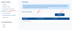 User groups User groups - Advisera Help Center
