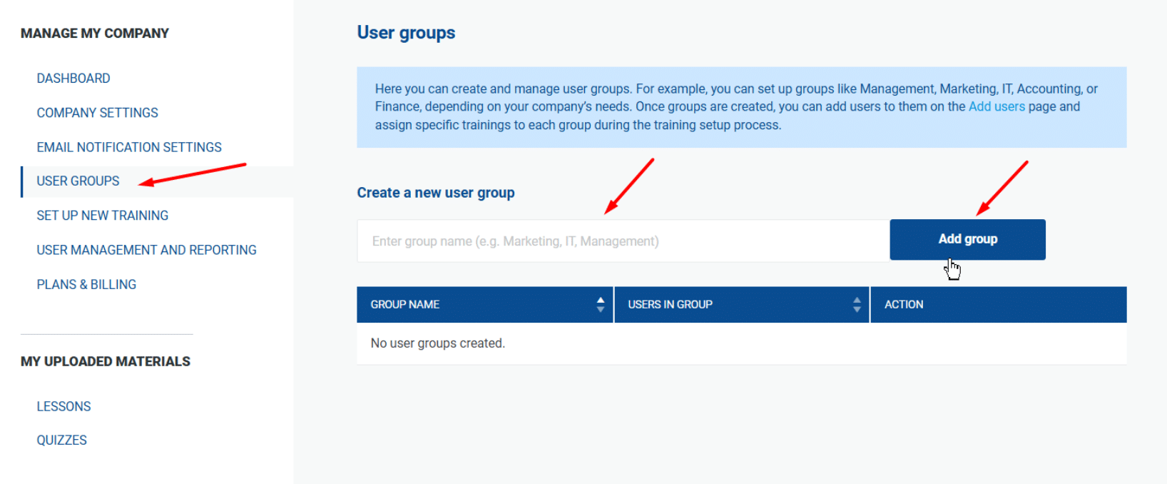 User groups | Advisera Help Center